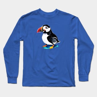 Watercolor Puffin Long Sleeve T-Shirt